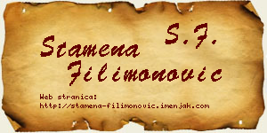 Stamena Filimonović vizit kartica